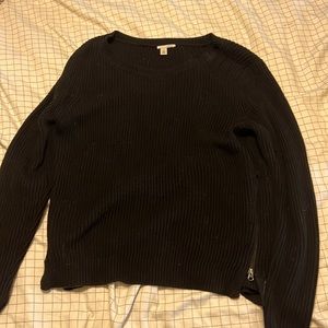 Black sweater with side zippers
